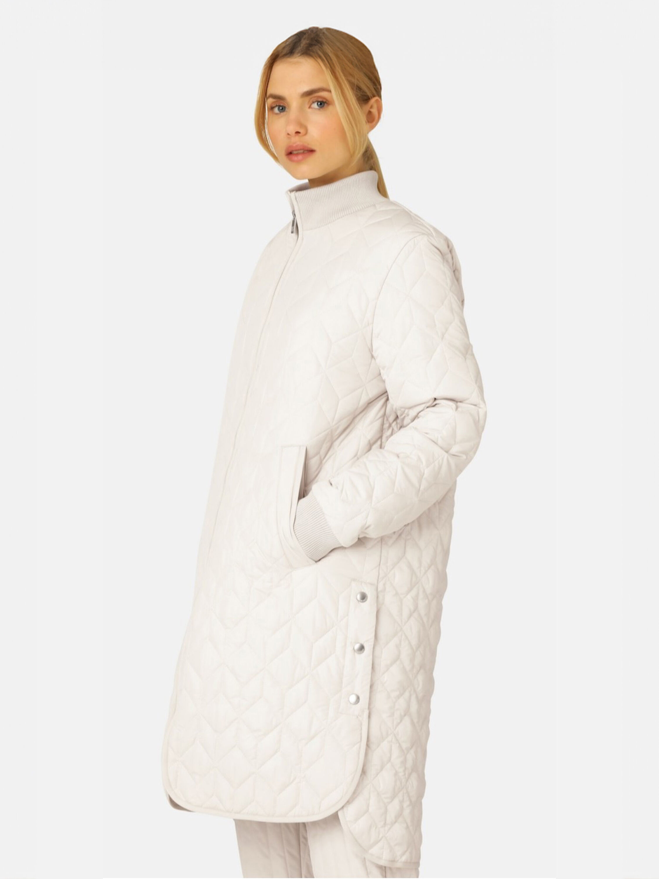 Ilse Jacobsen Quilted Coat With Rib Trim NIC ZOE